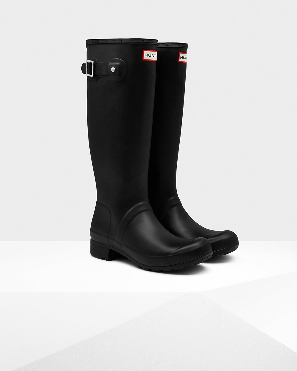 Womens Hunter Tall Rain Boots Black - Original Tour Foldable - 7381405-QG